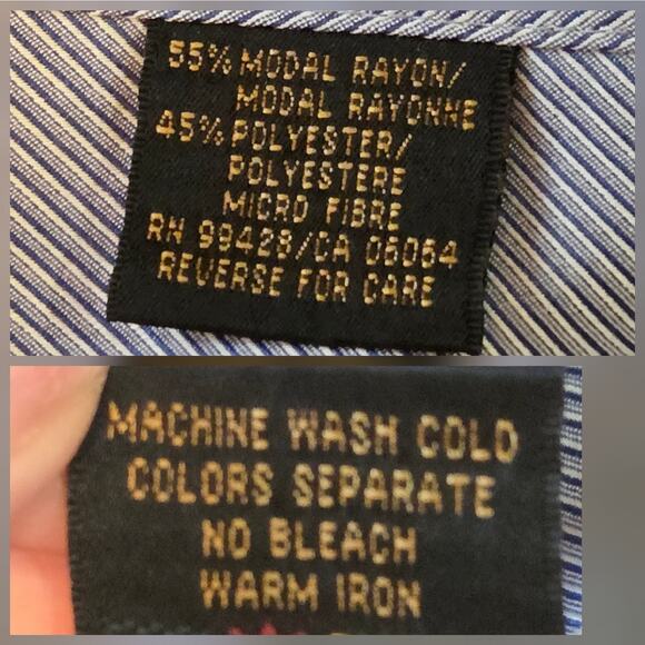 Bugatchi Dress Shirt Button-down Heavy Weight Subtle Stripe, sz XXL Blue - Picture 8 of 8